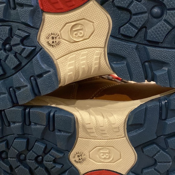 Boys Hiking Boot Size 13 Brown Red Navy - Picture 10 of 11